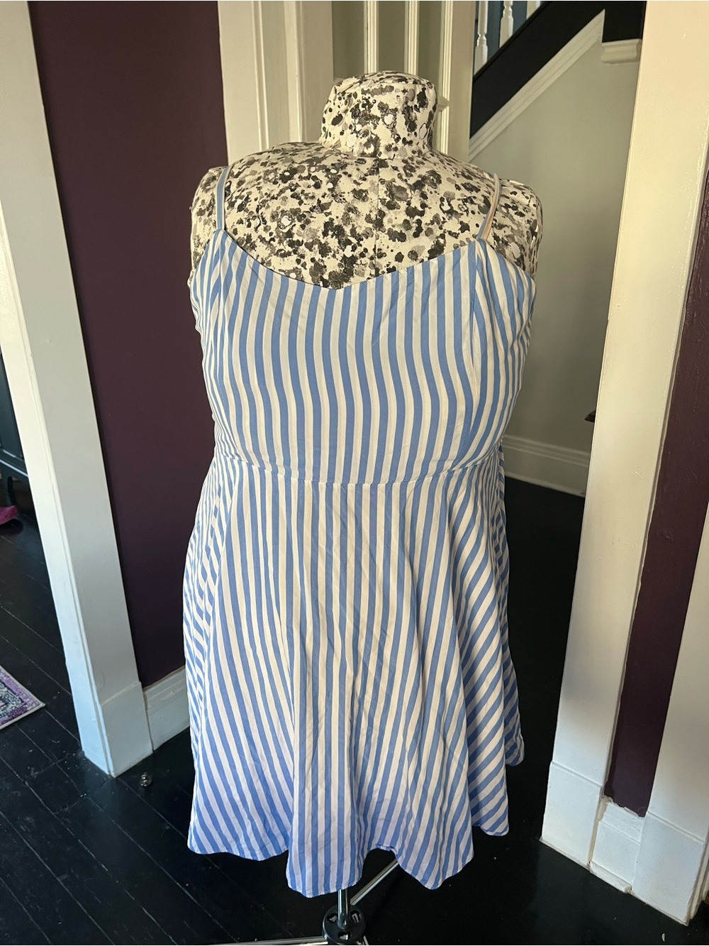 Old Navy Blue and White striped cami Sun Dress